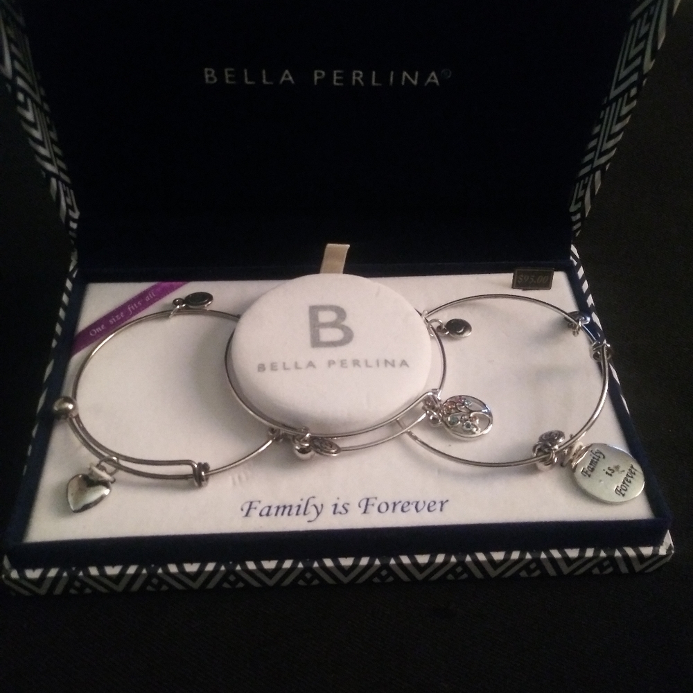 Bella perlina 3 set bracelets silver tone